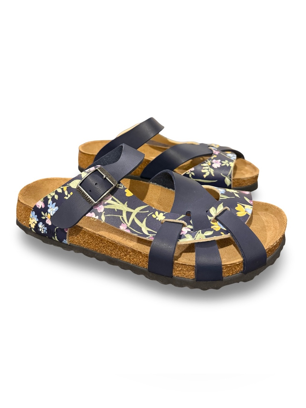 NWOT Birkenstock Papillio Pisa Floral Sandals Navy Strappy Comfort Size 42 (11)